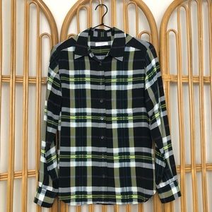 Equipment Femme Plaid Silk Button Down Shirt